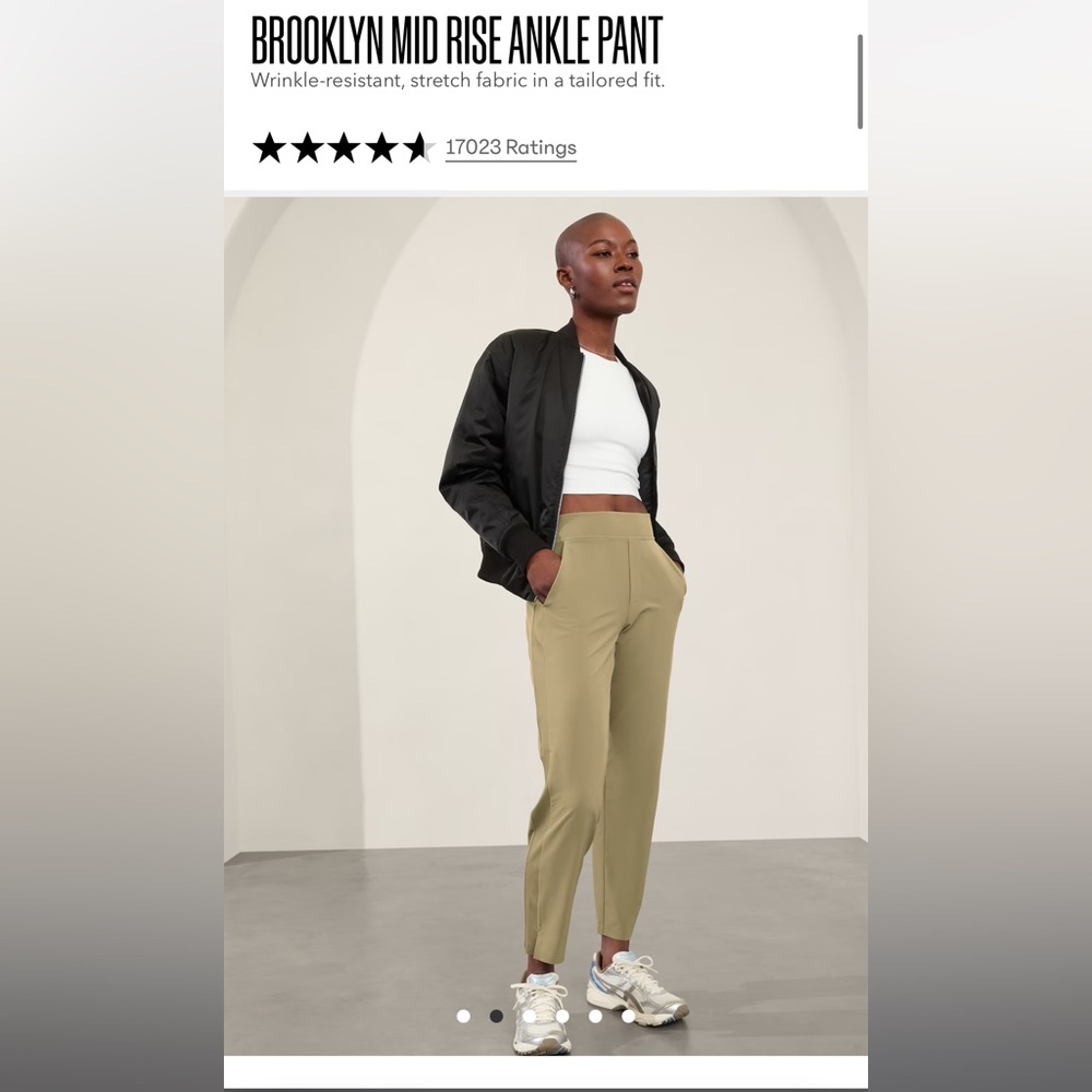 Athleta Brooklyn Ankle Pant, Sz 4. Olive green